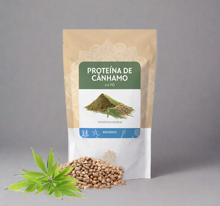 Proteína de Cânhamo em Pó Bio - Proteína Vegetal Completa –